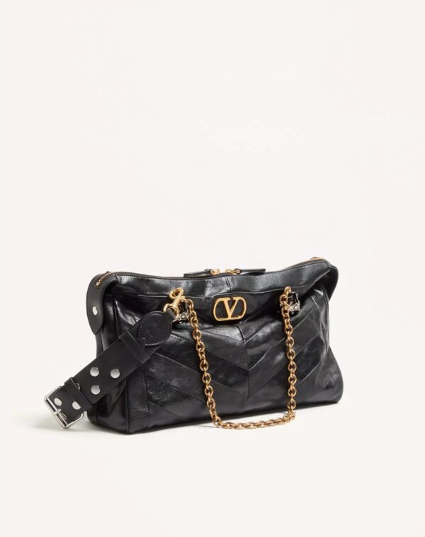 Valentino Garavani Panthea Shoulder Bag In Nappa Leather With Chevron Pattern